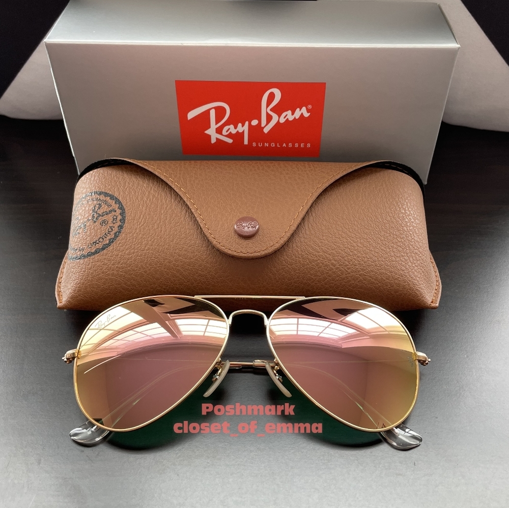 RayBan Aviator Copper Flash Lenses RB3025 Golden Frame 58 - 62 NEW Unisex